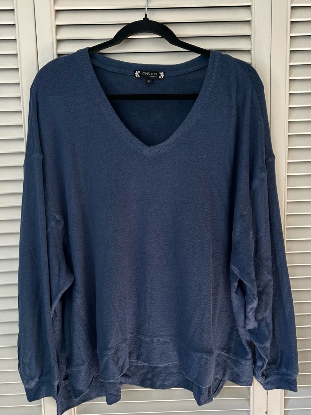 Côte & Ciel Deep Blue V-Neck Pullover Sweatshirt